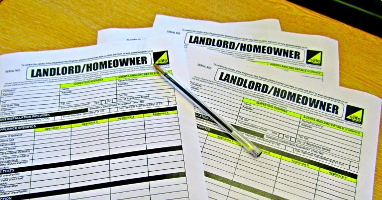 landlord gas safety certificate with pen 768x403